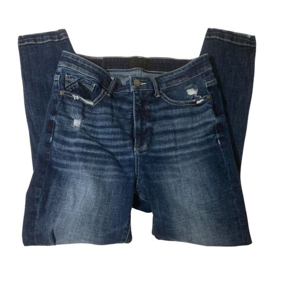 Buckle Women's Skinny Jeans - Dark Blue - Picture 3 of 10